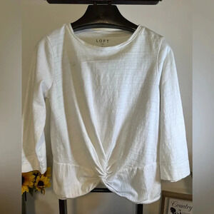 Loft women’s size L 3/4 Length sleeves 100% cotton shirt
